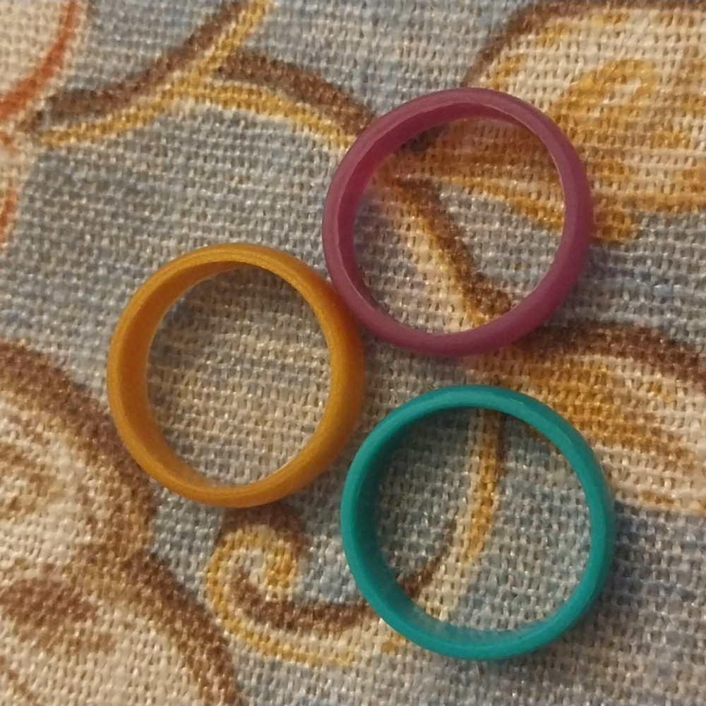Sports Wedding Bands Three Silicone Rings Woman's size 7
